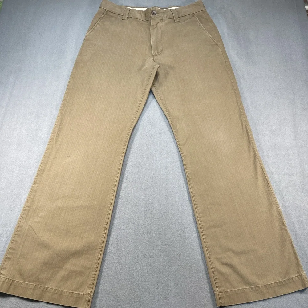 Banana Republic Mens Pants Chino Style Faded Wide‎ Leg Tan/Brown 32x32